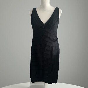 JONES NEW YORK Black Layered Cocktail Dress Size 12